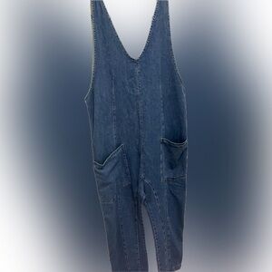 Free people denim jumpsuit size large
